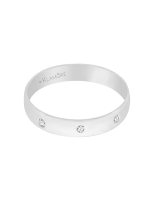 Argolla de oro blanco 14 k Essenza Amori diamante Argolla de oro blanco 14 k Essenza Amori diamante