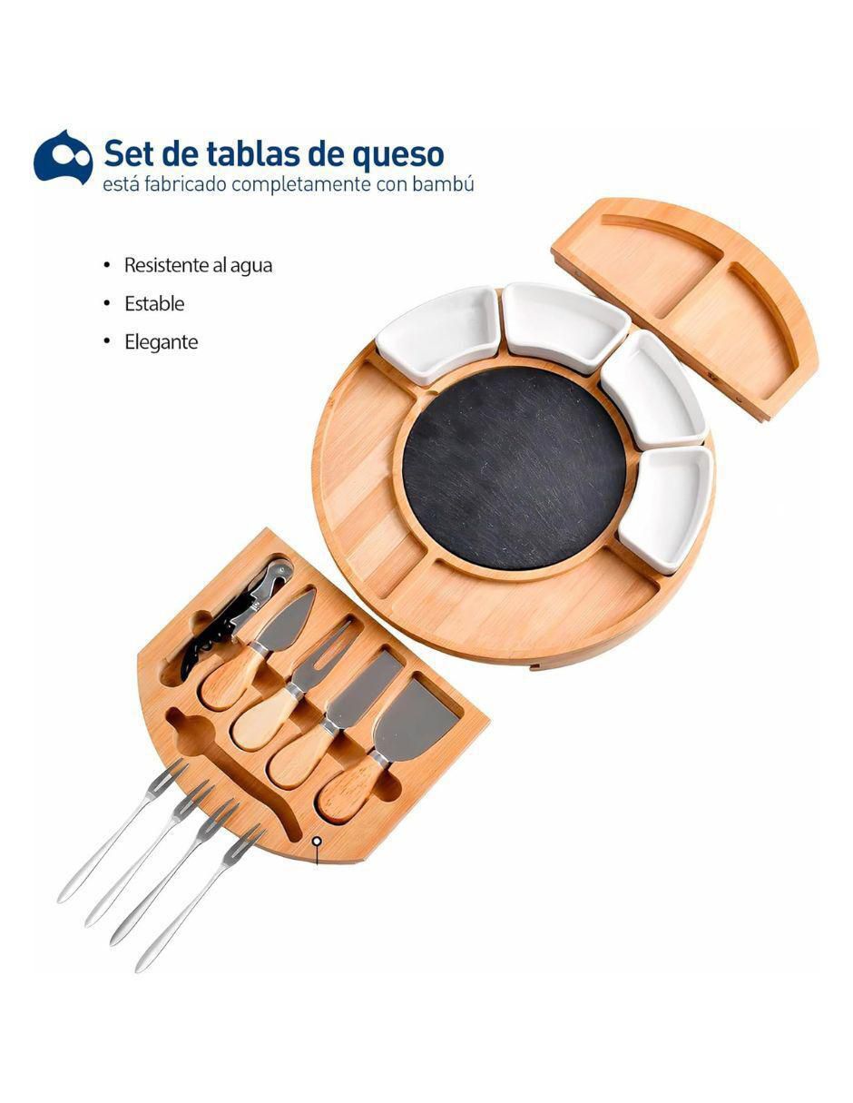 Set tabla para queso de madera