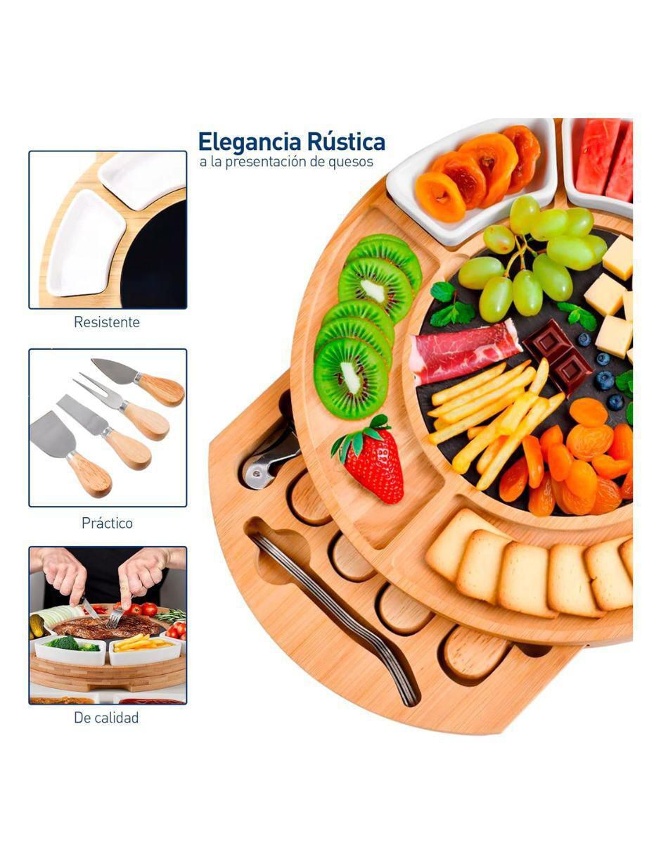 Set tabla para queso de madera