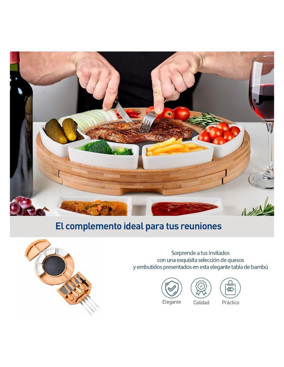 Set tabla para queso de madera