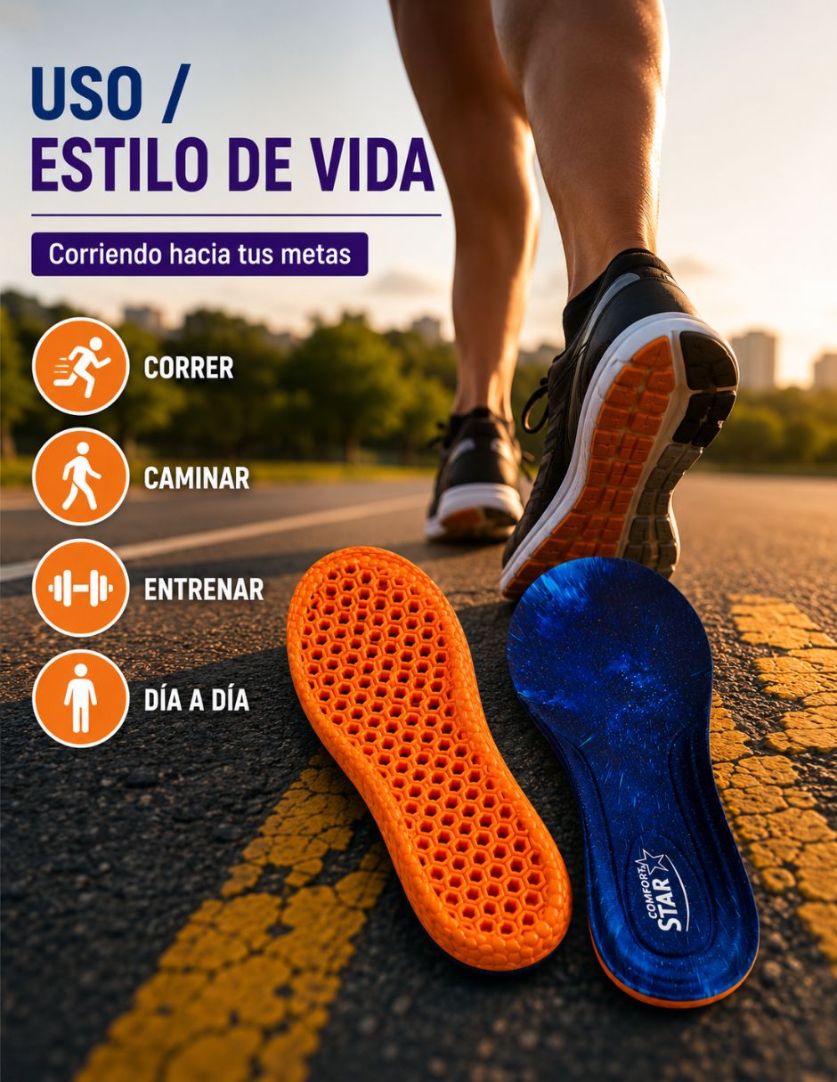 Plantilla deportiva comfort star de poliuretano