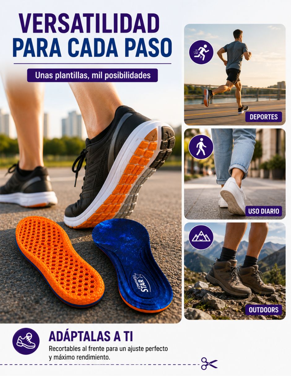 Plantilla deportiva comfort star de poliuretano