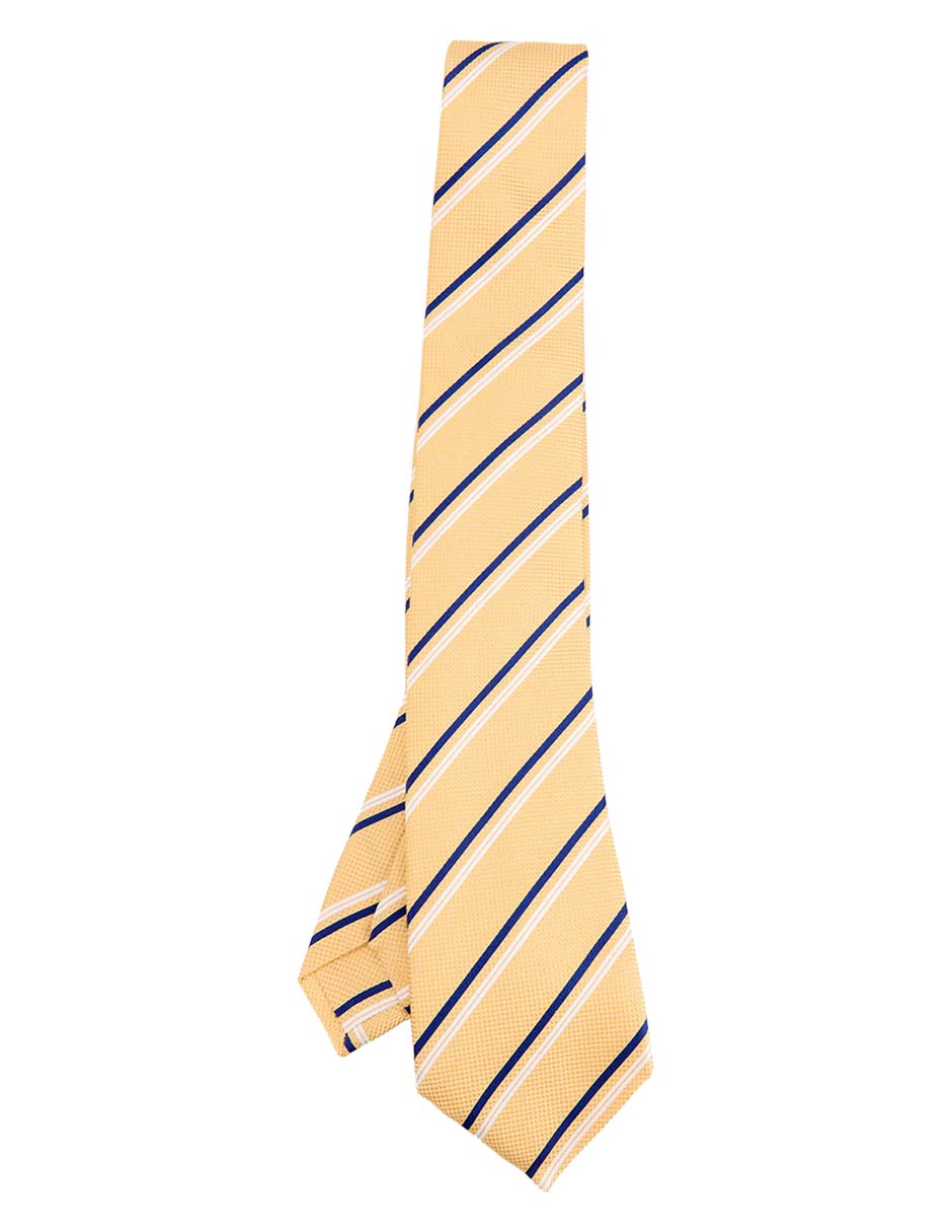 Corbata regular de seda estampado a rayas para hombre