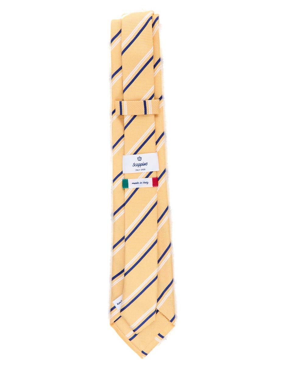 Corbata scappino regular de seda estampado a rayas para hombre