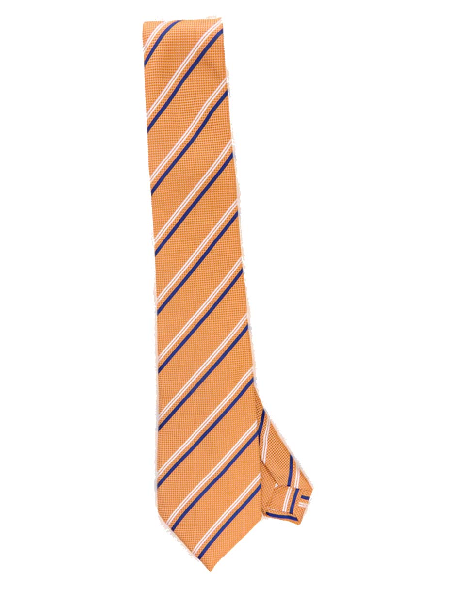 Corbata regular de seda estampado a rayas para hombre
