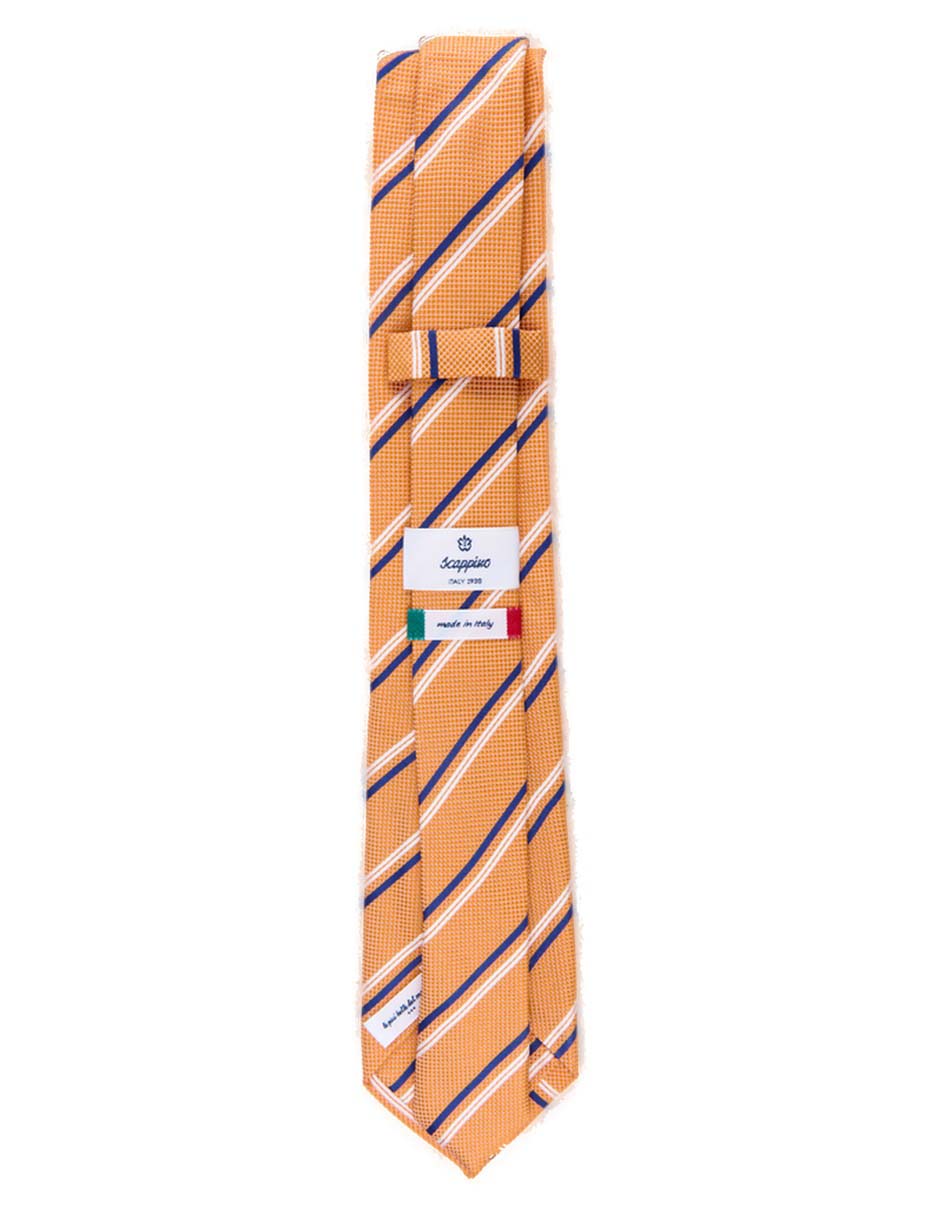 Corbata regular de seda estampado a rayas para hombre 2