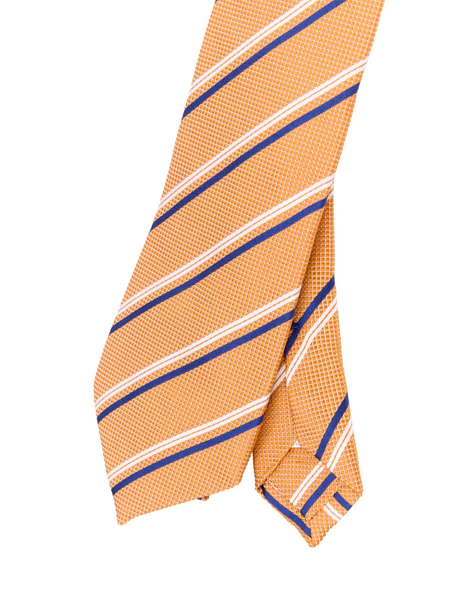 Corbata regular de seda estampado a rayas para hombre 3