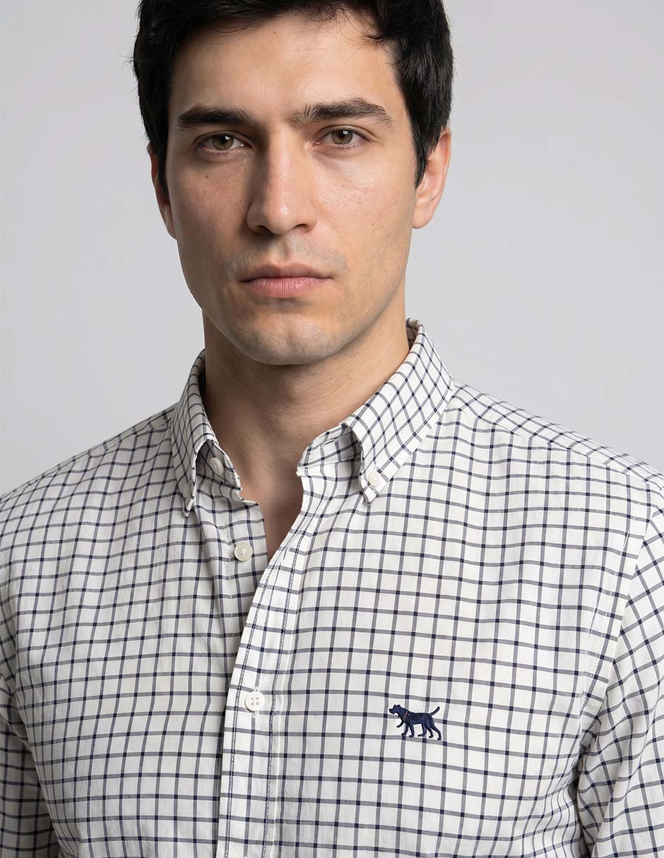 Camisa de algodón manga larga para hombre