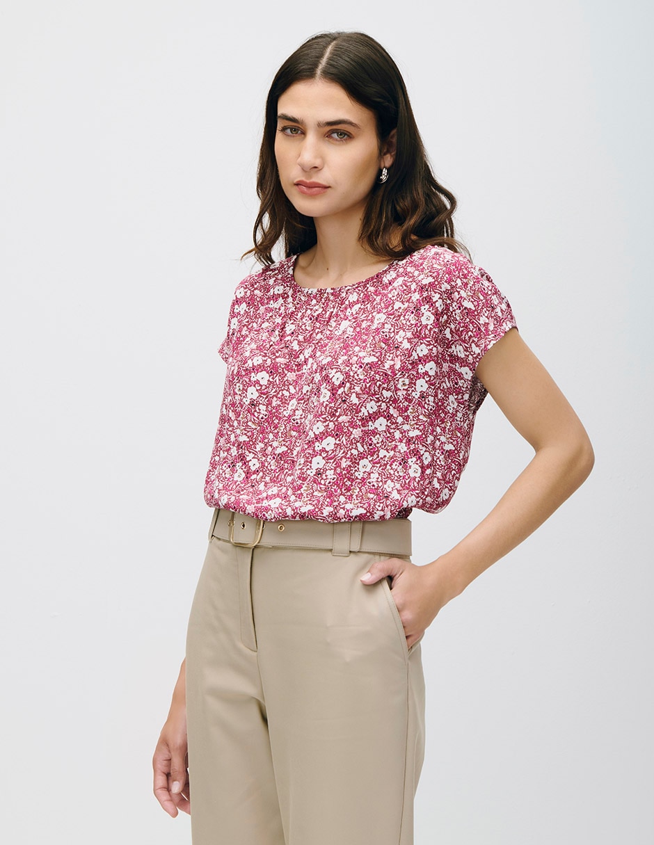 Blusa manga corta para mujer