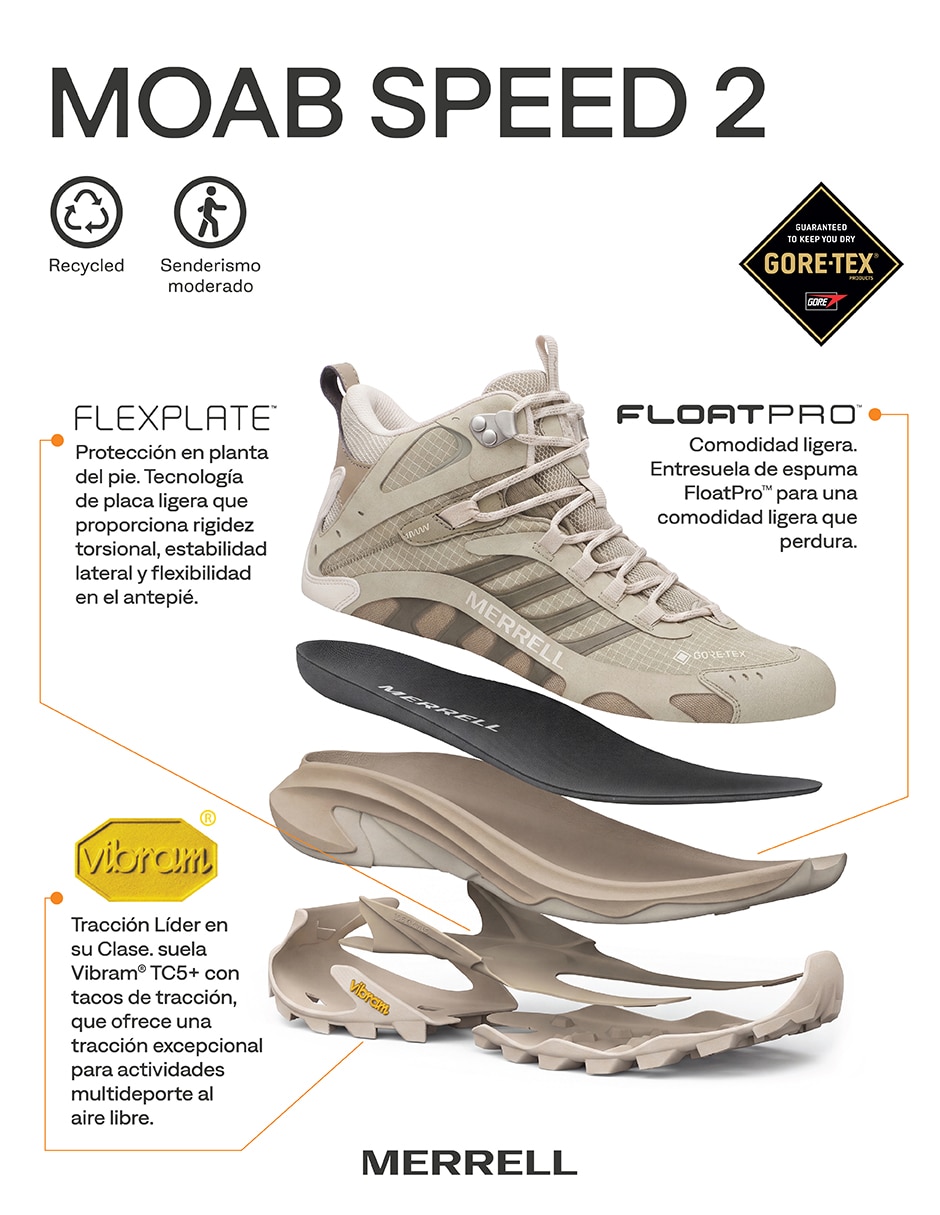 Tenis moab speed 2 mdgtx para entrenamiento merrell de mujer