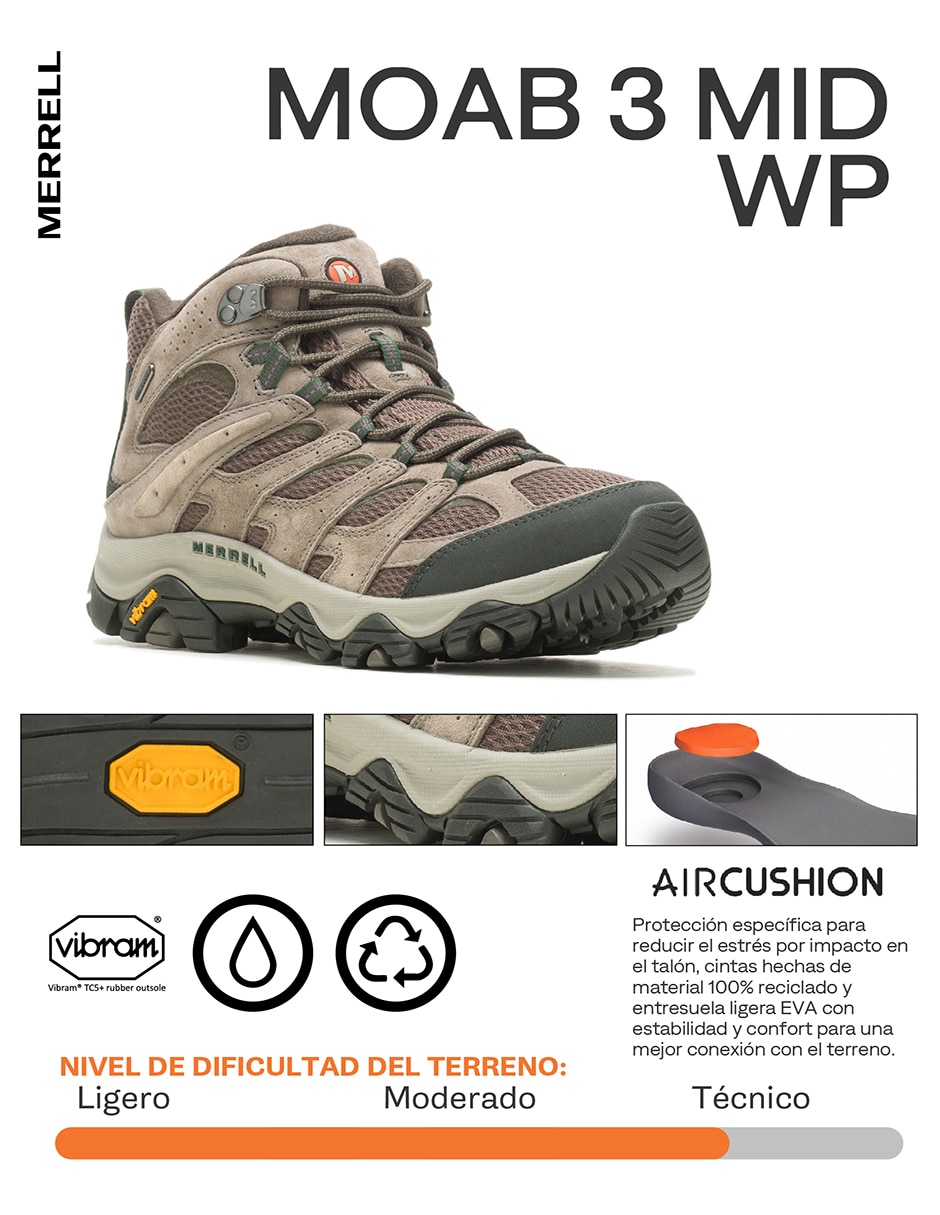 Tenis Moab 3 Mid Wp para montañismo de hombre 8