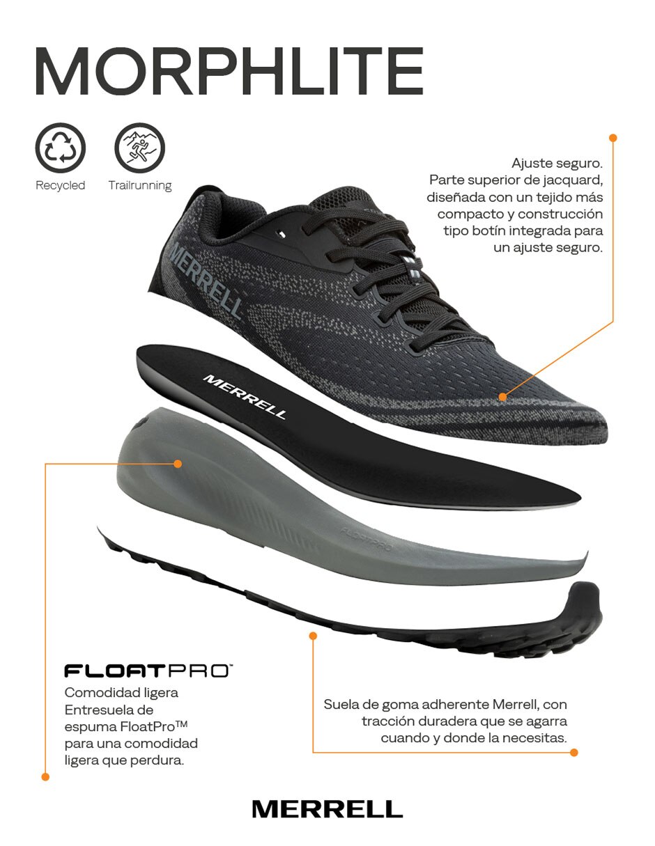 Tenis morphlite para correr de hombre 4