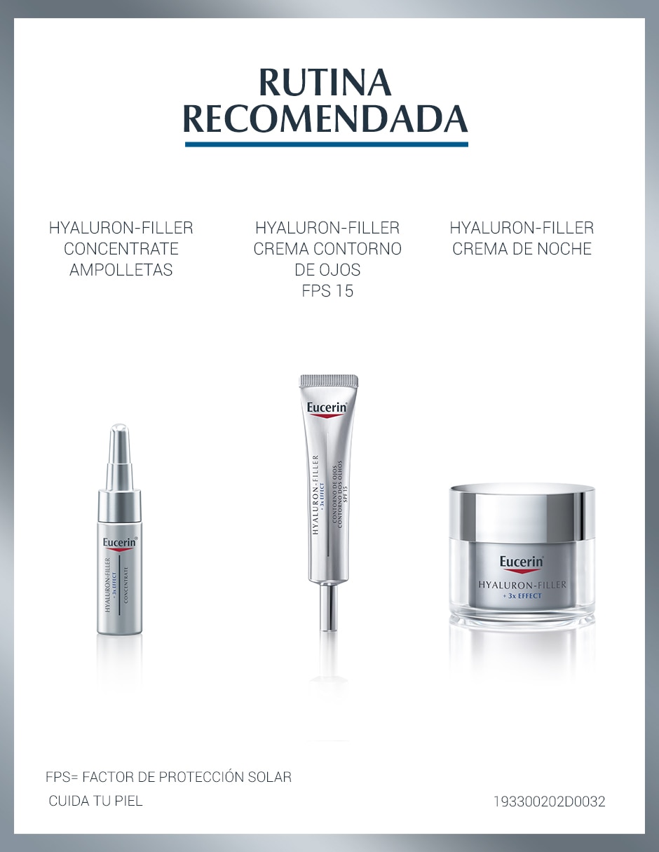 Crema facial recomendada para reafirmar día y noche Hyaluron-Filler Fps 15 Eucerin todo tipo piel