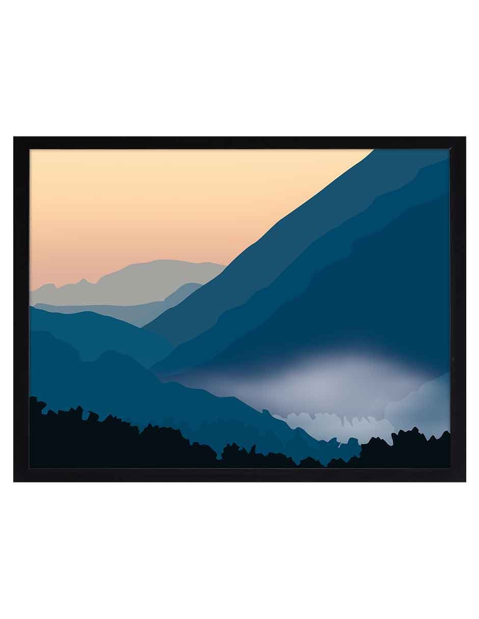 Cuadro decorativo paisajes ilustrados